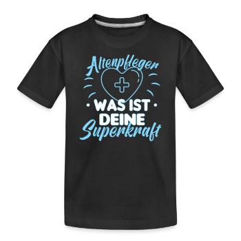 Altenpfleger Altenpflege Pfleger Vater Pflege - Kinder Premium Bio T-Shirt - Schwarz - Vorne