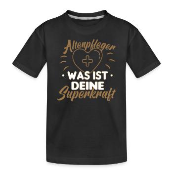 Pfleger Altenpflege Altenpfleger Vater Pflege - Kinder Premium Bio T-Shirt - Schwarz - Vorne