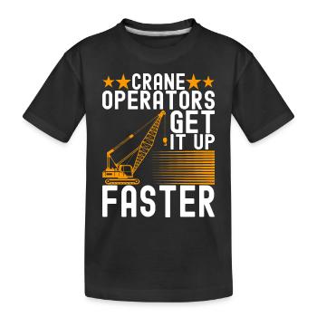 Kranführer Kranfahrer - Kinder Premium Bio T-Shirt - Schwarz - Vorne