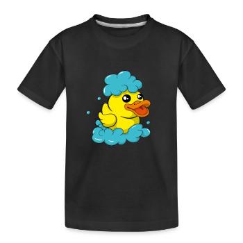 Canard en caoutchouc Mignon Bain Canard Bain Fun Savonnier - T-shirt bio Premium Enfant - noir - Devant