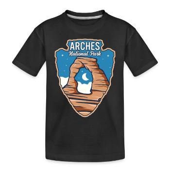 Arches Nationalpark US Park Arrowhead Natur - Kinder Premium Bio T-Shirt - Schwarz - Vorne