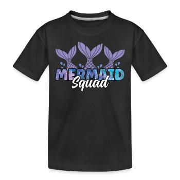 Mermaid Squad Familie Niedliche passende Meerjungfrau - Kinder Premium Bio T-Shirt - Schwarz - Vorne