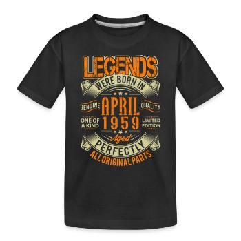 1959 April Birthday Legend - Kids' Premium Organic T-Shirt - black - Front