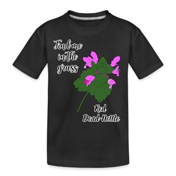 Trouvez-moi dans l’herbe... violet clair - T-shirt bio Premium Enfant - noir - Devant