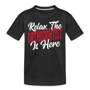 Détendez-vous L’orthodontiste est ici Orthodontistes - T-shirt bio Premium Enfant - noir - Devant