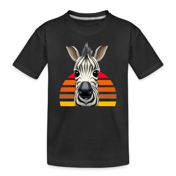 Joli design de zèbre - T-shirt bio Premium Enfant - noir - Devant