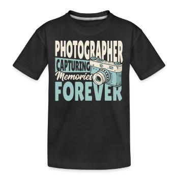 Photographe Capturer des souvenirs pour toujours - T-shirt bio Premium Enfant - noir - Devant
