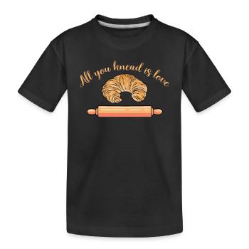 Lustiges Croissant Wortspiel - Kinder Premium Bio T-Shirt - Schwarz - Vorne