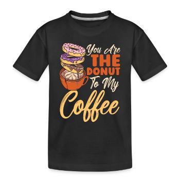 Café et beignets que vous êtes le beignet au petit-déjeuner - T-shirt bio Premium Enfant - noir - Devant