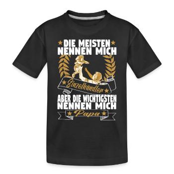 Verkäufer Vatertag Einzelhandel Einzelhändler Papa - Kinder Premium Bio T-Shirt - Schwarz - Vorne