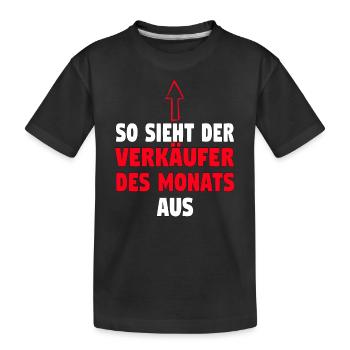 Verkäufer Vatertag Einzelhandel Einzelhändler Papa - Kinder Premium Bio T-Shirt - Schwarz - Vorne