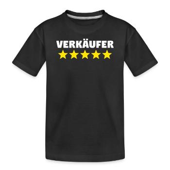 Verkäufer Vatertag Einzelhandel Einzelhändler Papa - Kinder Premium Bio T-Shirt - Schwarz - Vorne
