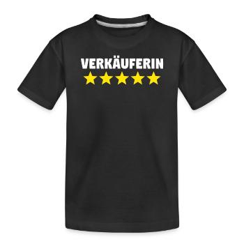 Verkäuferin Muttertag Einzelhandel Verkäufer - Kinder Premium Bio T-Shirt - Schwarz - Vorne