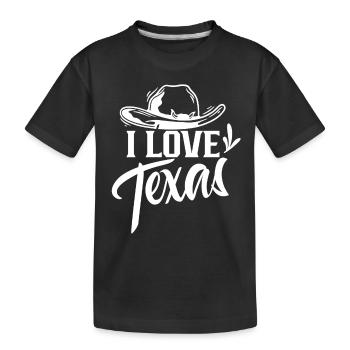 J’aime le Texas Fier Texan Dictons Texan - T-shirt bio Premium Enfant - noir - Devant