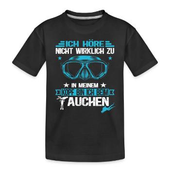 Taucher - Scuba Tauchen Spruch Tauchschule - Kinder Premium Bio T-Shirt - Schwarz - Vorne