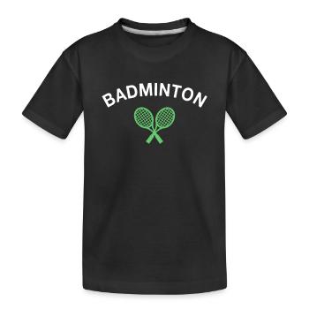 Badminton - Kinder Premium Bio T-Shirt - Schwarz - Vorne