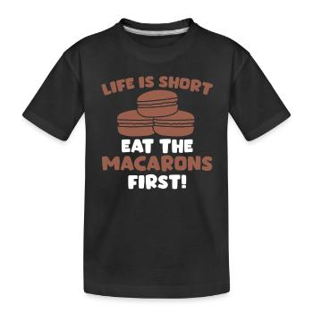 Fun Macaron Fun - Kids' Premium Organic T-Shirt - black - Front