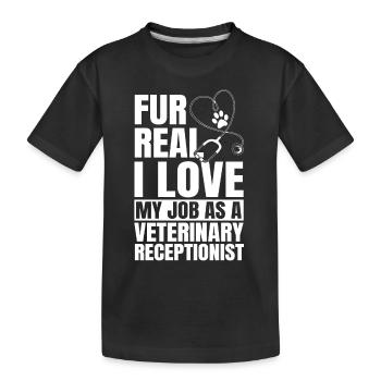 Réceptionniste vétérinaire - T-shirt bio Premium Enfant - noir - Devant