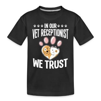 Cadeau de réceptionniste vétérinaire mignon - T-shirt bio Premium Enfant - noir - Devant