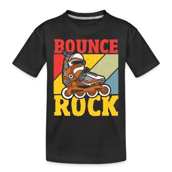 Bounce Rock Roller Skating Skater - Kids' Premium Organic T-Shirt - black - Front