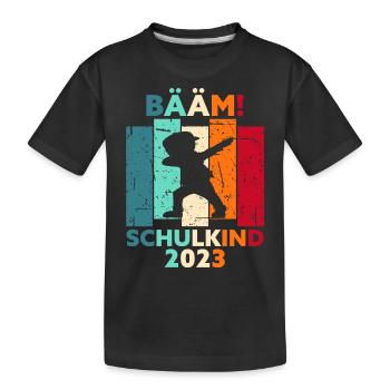 Grundschule 2023 Einschulung Grundschüler Schule - Kinder Premium Bio T-Shirt - Schwarz - Vorne