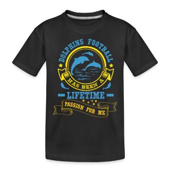 DOLPHINS FOOTBALL À VIE - T-shirt bio Premium Enfant - noir - Devant
