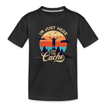 Geocaching - Im Just Here For The Cache - Kinder Premium Bio T-Shirt - Schwarz - Vorne