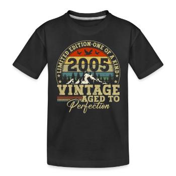 18e anniversaire 2005 Né 18 ans - T-shirt bio Premium Enfant - noir - Devant