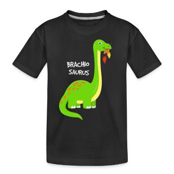 Cute Dino Giant Brachiosaurus for Kids - Kids' Premium Organic T-Shirt - black - Front