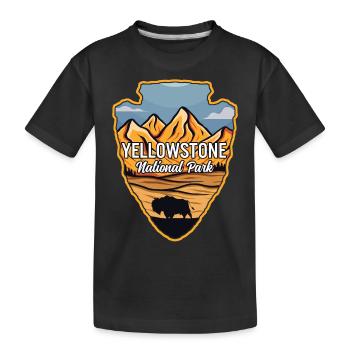 Yellowstone US Nationalpark Arrowhead Buffalo - Kinder Premium Bio T-Shirt - Schwarz - Vorne