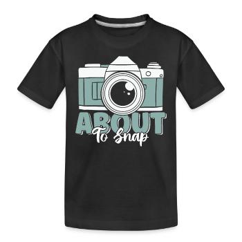 About To Snap Funny Vintage Camera Lover - Kids' Premium Organic T-Shirt - black - Front