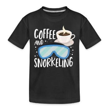 Café et plongée en apnée Snorkel Dive Plongée sous-marine - T-shirt bio Premium Enfant - noir - Devant