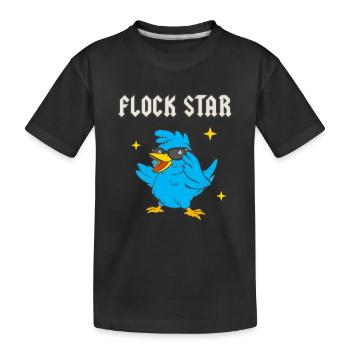 Flock Star Lustiges Vogel Liebhaber Ornithologen - Kinder Premium Bio T-Shirt - Schwarz - Vorne