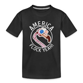 US 'Merica Flock Yeah 4. Juli Witziger Patriotisch - Kinder Premium Bio T-Shirt - Schwarz - Vorne