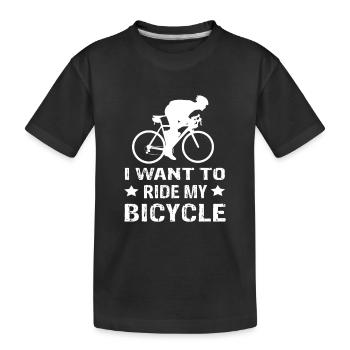 Vélo de route Je veux faire du vélo - T-shirt bio Premium Enfant - noir - Devant