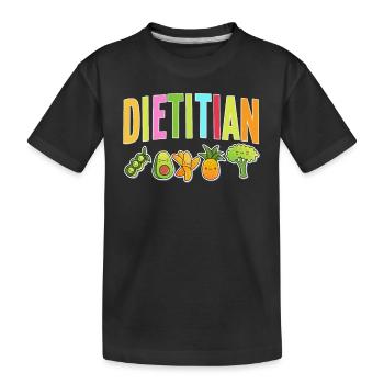 Nutritionist Design - Kids' Premium Organic T-Shirt - black - Front