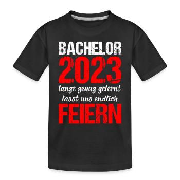 Bachelor 2023 Lange Genug Gelernt Lasst Uns Feiern - Kinder Premium Bio T-Shirt - Schwarz - Vorne