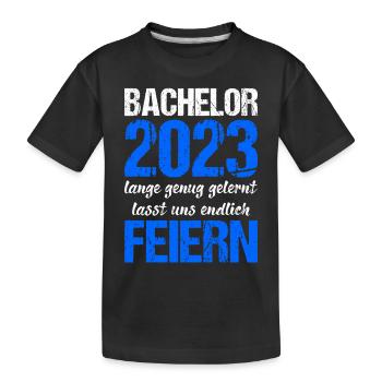 Bachelor 2023 Lange Genug Gelernt Lasst Uns Feiern - Kinder Premium Bio T-Shirt - Schwarz - Vorne