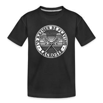 I'd Rather Be Playing Lacrosse Polocrosse Trainer - Kinder Premium Bio T-Shirt - Schwarz - Vorne