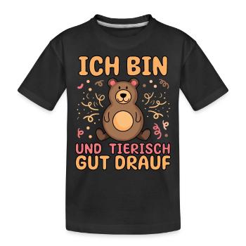 8. Geburtstag Party Ich bin 8 Bär - Kinder Premium Bio T-Shirt - Schwarz - Vorne