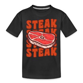 Groovy Steak Funny Steak Lover Foodie Carnivore - Kids' Premium Organic T-Shirt - black - Front