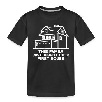 Family Homeowners for the first time - Kids' Premium Organic T-Shirt - black - Front