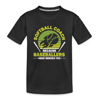 Softball-Trainerin - Kinder Premium Bio T-Shirt - Schwarz - Vorne