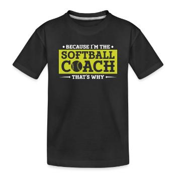 Softball-Trainerin - Kinder Premium Bio T-Shirt - Schwarz - Vorne