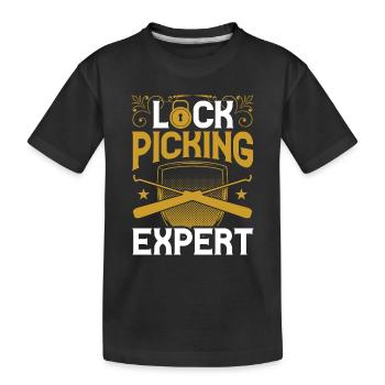 Lockpicking Expert Lock Lock Picking Cracking - Kids' Premium Organic T-Shirt - black - Front