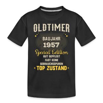 Oldtimer Baujahr 1957 - 66. Geburtstag - Kinder Premium Bio T-Shirt - Schwarz - Vorne