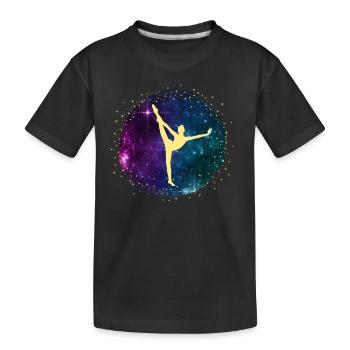 Cheerleader Tumbling Acrobat Cartwheel Mom - Kids' Premium Organic T-Shirt - black - Front