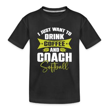 Softball-Trainerin - Kinder Premium Bio T-Shirt - Schwarz - Vorne