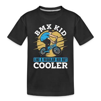 BMX Racing BMX Kid Like A Regular Kid Bicyclette - Kinder Premium Bio T-Shirt - Schwarz - Vorne