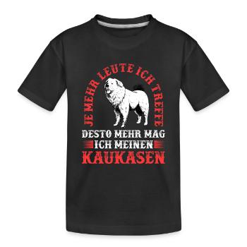 Owtscharka mehr mögen Kaukasischer Owtscharka - Kinder Premium Bio T-Shirt - Schwarz - Vorne